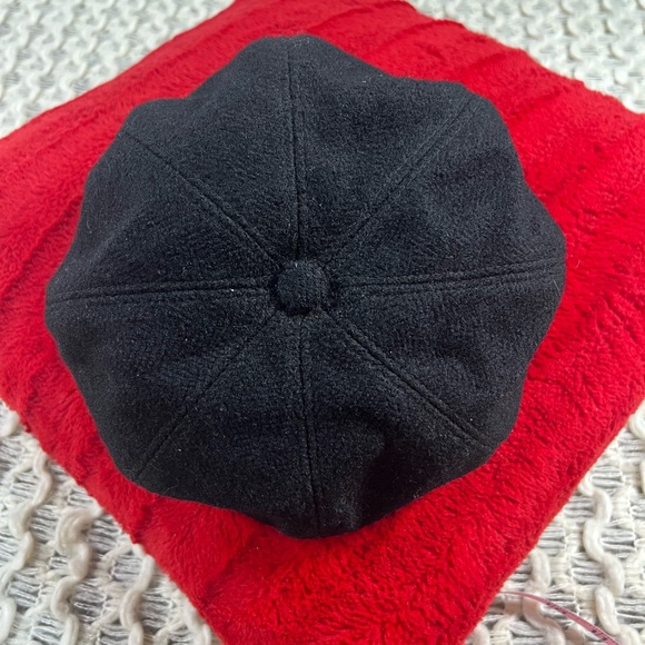 Talbots Classic Black Newsboy Cap Vintage Inspired Wool Blend - Picture 2 of 8